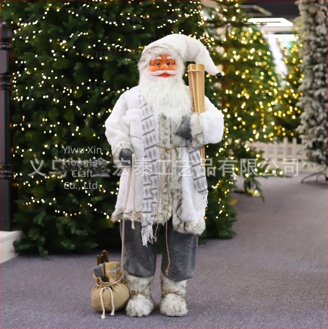 Коледни пособия сладки бели украшения за Дядо Коледа кукла играчка мода дом коледна украса Дядо Коледа