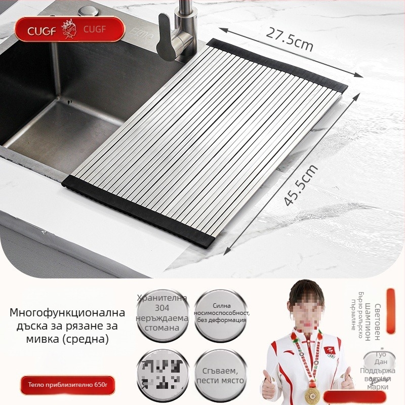 304 Неръждаема стомана 304 Кошница за оттичане на единична мивка Кухненска мивка Телескопична кошница за оттичане Нова стойка за кошница за филтър за вода