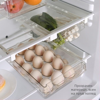 40-решетъчно чекмедже за хладилник с двуслойна кутия за съхранение на пресни яйца, 32-решетъчно домакинско кухненско организиращо артефактно прозрачно табло за яйца