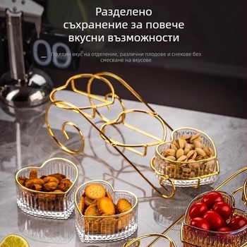Плодова чиния Многослойна холна масичка Домакинска чиния за бонбони Рецепция Чиния за закуски Следобеден чай Закуски Леки луксозни орнаменти