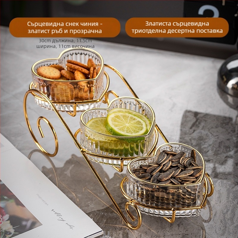 Плодова чиния Многослойна холна масичка Домакинска чиния за бонбони Рецепция Чиния за закуски Следобеден чай Закуски Леки луксозни орнаменти