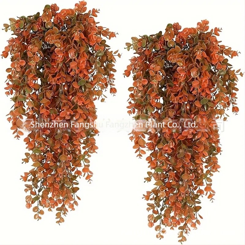 Трансграничен изкуствен ратан, евкалипт, стенен декор, изкуствени зелени растения, фалшиви висящи растения, лози, домашен декор, външен декор, цветя