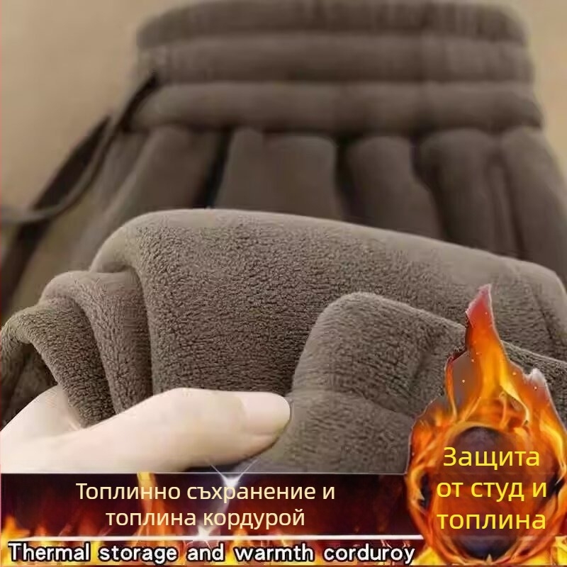 Двустранни поларени панталони за мъже, връхни панталони с поларена подплата, удебелени нови поларени зимни топли спортни панталони за мъже