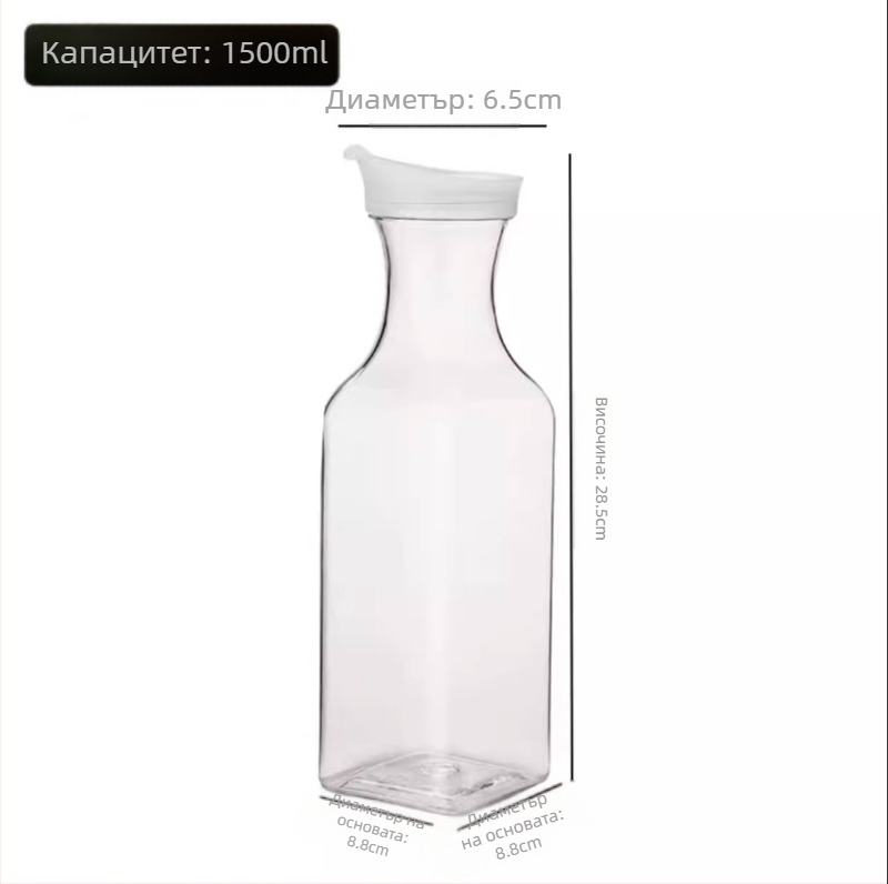 Акрилна пластмасова тенджера за връзване на бутилка за студена вода, квадратна тенджера за сок, бар, чайник, ресторант, лимонова тенджера