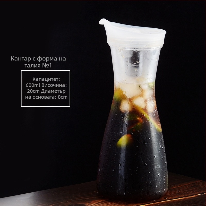 Акрилна пластмасова тенджера за връзване на бутилка за студена вода, квадратна тенджера за сок, бар, чайник, ресторант, лимонова тенджера