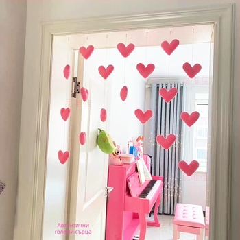 Популярни завеси за врати от цял свят, любовни завеси за врати, прегради, висящи завеси, момичешки сърца, сладки розови прасковени сърца в корейски стил
