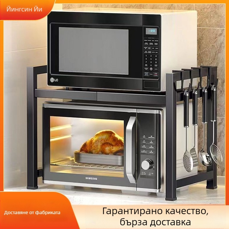 Управителят на магазин за кухненски стелажи препоръчва прибираща се удебелена удебелена кухненска маса за оризоварка, чайник, стойка за микровълнова фурна