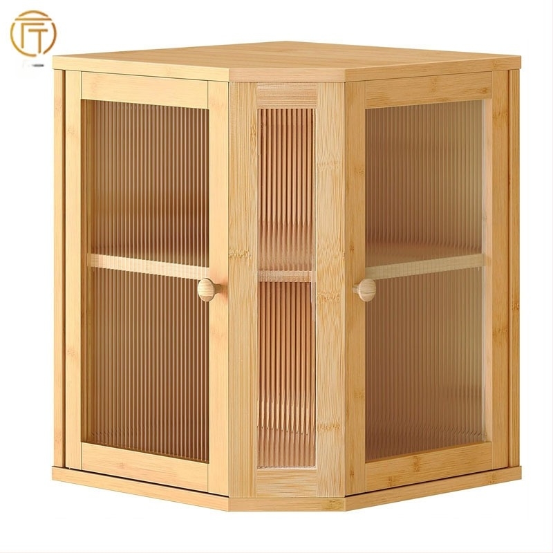 Кутия за хляб Кухненски плот Кутия за хляб от бамбук с голям капацитет Контейнер за съхранение на хляб с прозорец за хляб