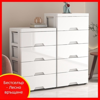 Пластмасова библиотека с голям капацитет, кутия за съхранение, шкаф за съхранение на файлове, спалня, хол, стойка за съхранение на закуски с колелца