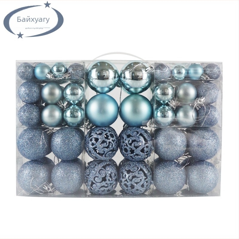 Печени коледни топки 100 бр. Коледна украса Орнаменти 6 стила 6 цвята Пластмасови топки Коледен подарък Производител Сляпа кутия