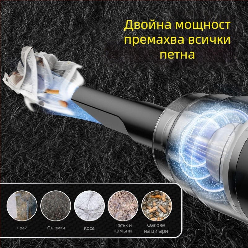 Преносима безжична ръчна прахосмукачка за кола, домакинска голяма всмукателна акумулаторна кола, малка мини прахосмукачка за кола, трансгранична