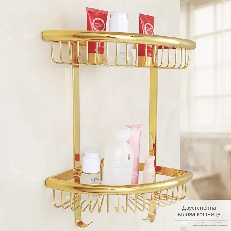 Закачалка за кърпи за баня Golden Towel Rack, неперфорирана, от неръждаема стомана, комплект закачалки за баня с единичен прът