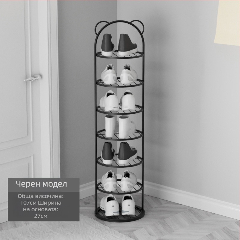 Стойка за обувки, проста, за врата, домакинска, многослойна, за съхранение на място, малка, тясна стойка за обувки, здрава и издръжлива, шкаф за обувки