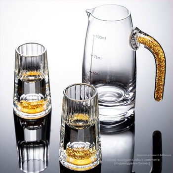 Търговия на едро Златно фолио Бяло вино Чаша Кристална чаша Домакинство Малък размер Еднокомпонентна Куршум Чаша Китайски Стил Yipin Jiangshan Jinshan Винена Чаша