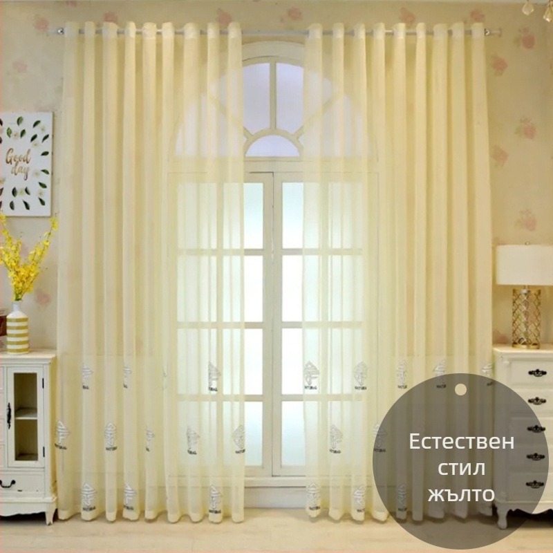 Търговия на едро френски дантелен екран за прозорец за всекидневна спалня полу-сенчещ екран за прозорец романтична бяла дантелена балконска завеса