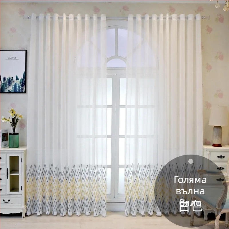 Търговия на едро френски дантелен екран за прозорец за всекидневна спалня полу-сенчещ екран за прозорец романтична бяла дантелена балконска завеса