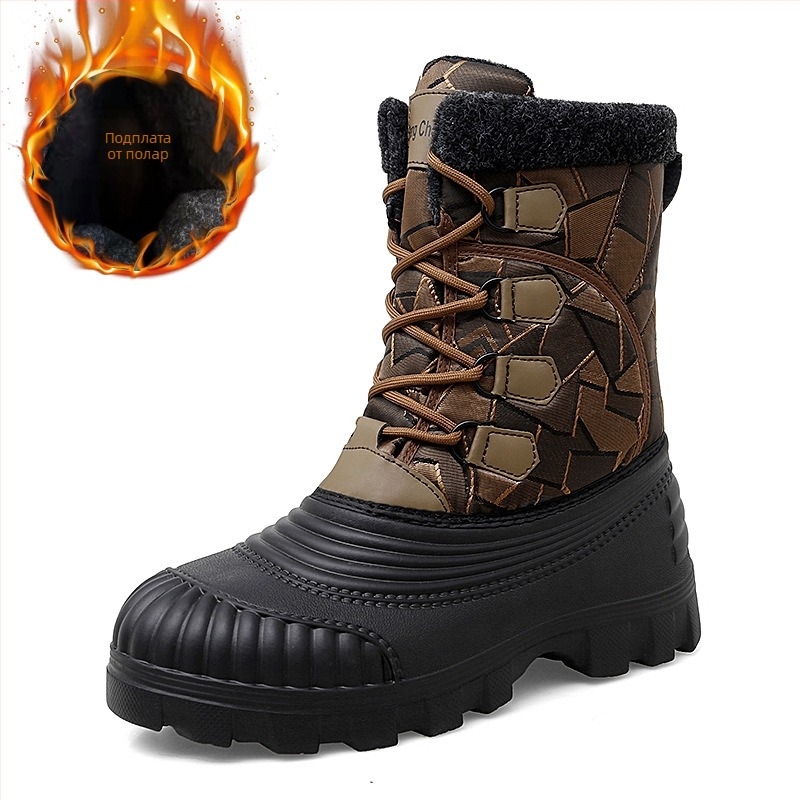 Мъжки зимни ботуши Martin с високи горнища от североизточната част на страната, подплатени с полар, топли, удебелени памучни, с доставка от една част