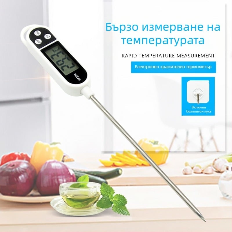 TP300 електронен термометър за храна, сонда за барбекю, термометър за стайна температура, температура на водата, температура на маслото, измерване на температурата на газа, климатик