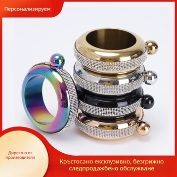 304 неръждаема стомана с диамантена гривна, дамска бутилка с 3,5 унции, кръгла позлатена бутилка за алкохол, гривна, бутилка с 3,5 унции, на едро