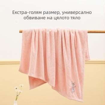 Бебешка кърпа за баня, абсорбираща коралова кадифена кърпа, удебелена детска кърпа за баня, бродирана с анимационен герой, памучна, мека за новородено