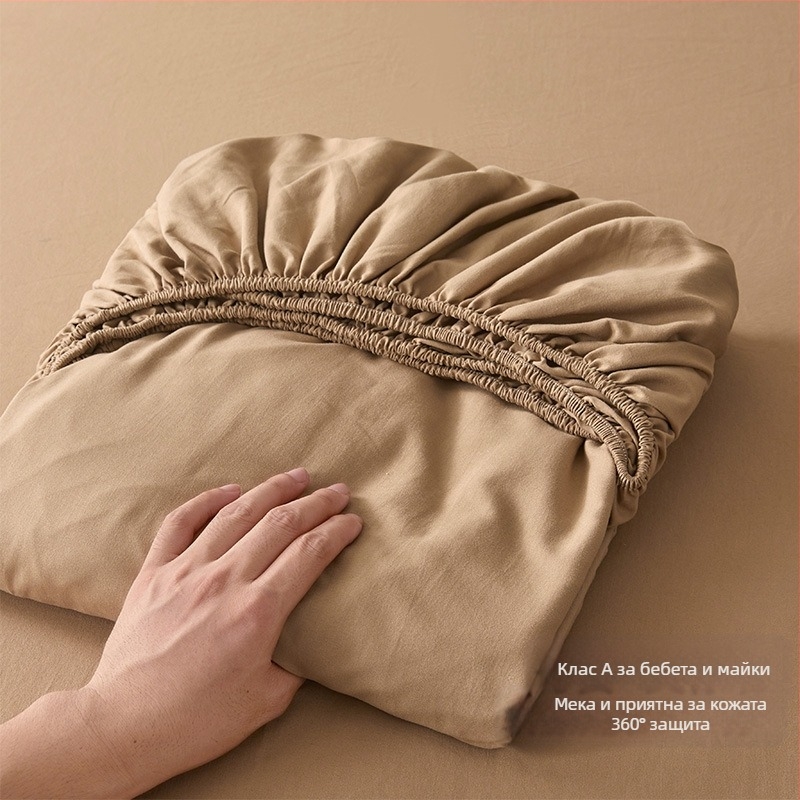 Чаршафи с пристягане от чист памук в стил Muji, тип A, едно парче от чист памук, висококачествен калъф за чаршафи с пристягане от чист памук, калъф за чаршафи за майчинско и бебешко легло, самозареждащи се