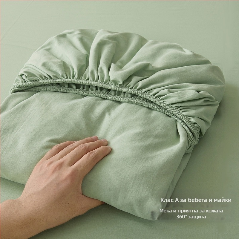 Чаршафи с пристягане от чист памук в стил Muji, тип A, едно парче от чист памук, висококачествен калъф за чаршафи с пристягане от чист памук, калъф за чаршафи за майчинско и бебешко легло, самозареждащи се