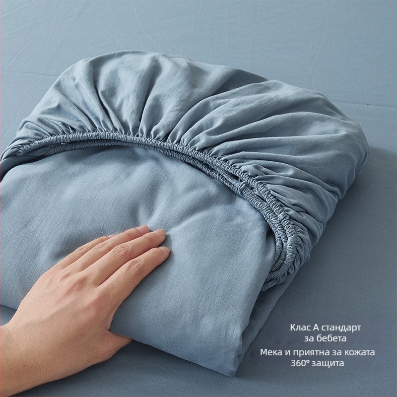 Чаршафи с пристягане от чист памук в стил Muji, тип A, едно парче от чист памук, висококачествен калъф за чаршафи с пристягане от чист памук, калъф за чаршафи за майчинско и бебешко легло, самозареждащи се