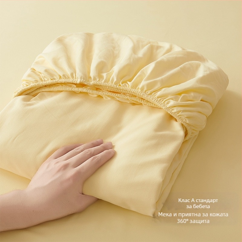 Чаршафи с пристягане от чист памук в стил Muji, тип A, едно парче от чист памук, висококачествен калъф за чаршафи с пристягане от чист памук, калъф за чаршафи за майчинско и бебешко легло, самозареждащи се