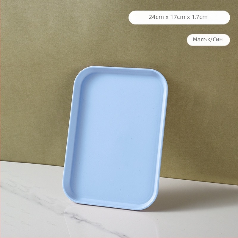 Лека луксозна пластмасова тава с дръжка, Двойно уши от висок клас домакинска тава за чай, тава за вечеря, удебелена голяма тава за търговски ресторанти