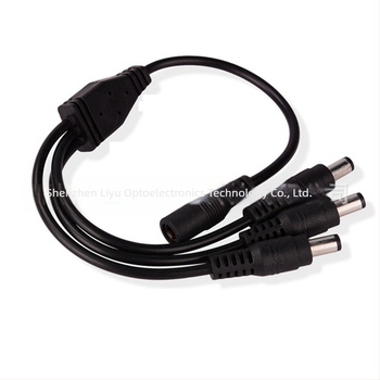 Захранващ кабел с постоянен ток, монохромна светлинна лента с един към три светодиода, удължителен кабел за захранване с един към три монитора, LED конектор без запояване