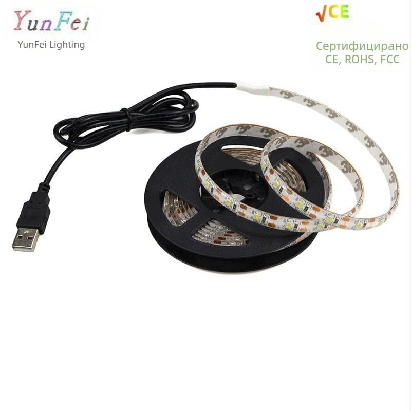 5V нисковолтова USB захранвана 60-светлинна LED едноцветна 2835 светлинна лента, многоцветна опционална лента за амбиентно осветление, лента за амбиентно осветление