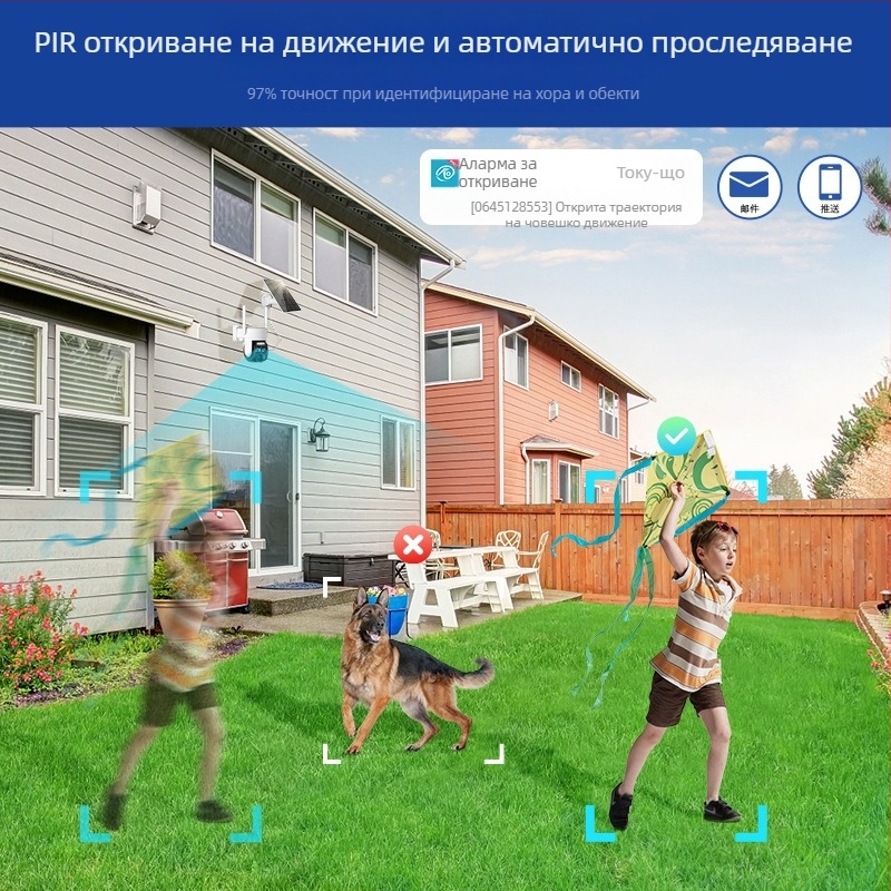 Безжична мрежова домашна камера за видеонаблюдение Smart HD мобилен телефон с дистанционно управление wifi слънчева нискоенергийна камера