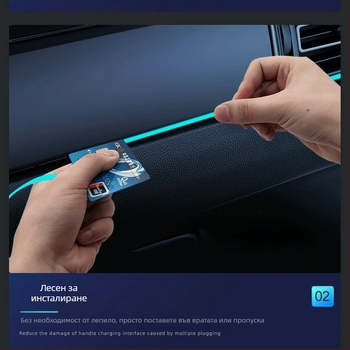 Околна светлина за кола Оптична светлина Околна светлина за кола Оптична светлина Неутрална LED музика Декоративна светлина за кола Оптична светлина