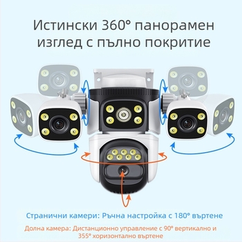 Фабрична директна безжична WiFi камера с три ока, за наблюдение на топката, външна двойна камера, свободен поток, водоустойчива на открито