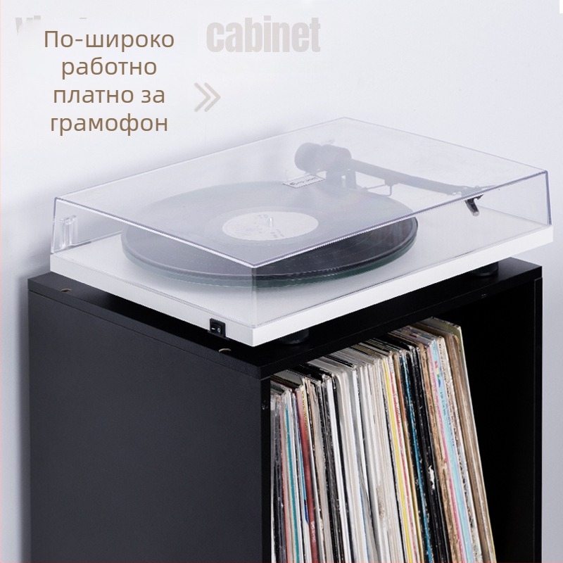 Шкаф за съхранение на винилови плочи в японски стил, обикновен шкаф за съхранение на LP плочи, шкаф за съхранение с безплатен комбиниран шкаф, кутия за винилови плочи