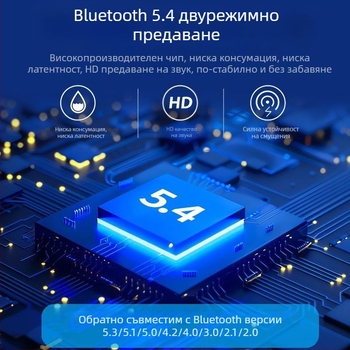 Bluetooth адаптер 5.4 с антена, USB адаптер, компютър, приемник, предавател, Bluetooth стик