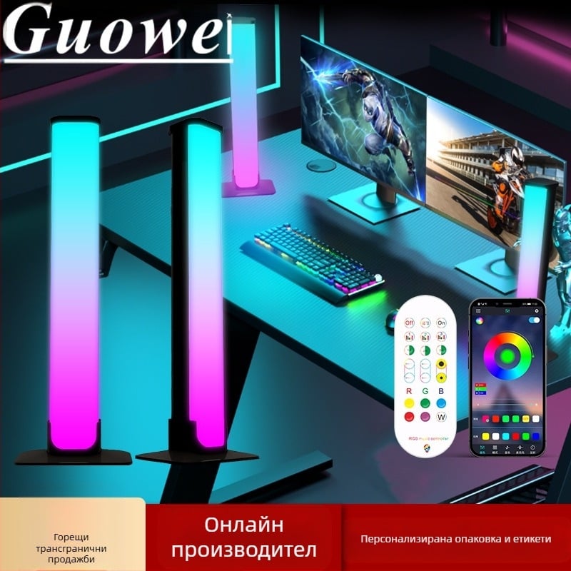 Светлина за електронни спортове, Bluetooth, магически цвят, компютър, настолен компютър, атмосфера, светлина, музика, цветна шатра, 5050 вградена светлина за пикап