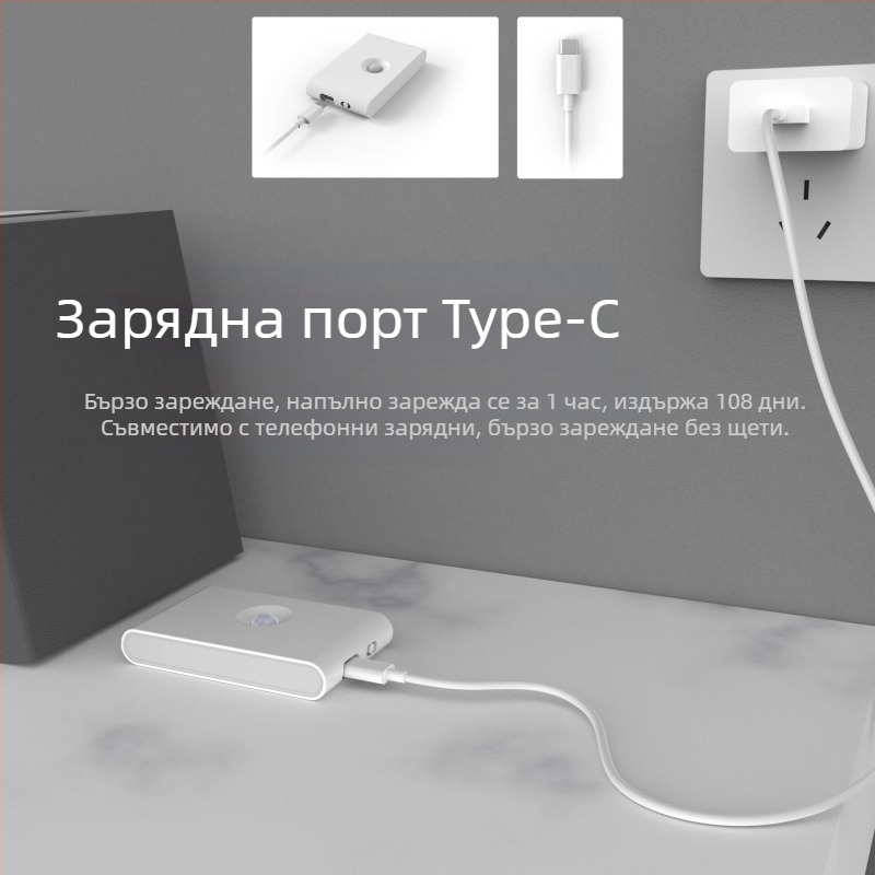 Трансгранична връзка интелигентна нощна лампа за човешко тяло, индукционна лампа за спалня, коридор, стълбище, автоматично управление на светлината, магнитна лампа, нощна лампа