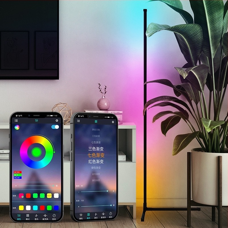 Небрежна Plug-A-Play подова атмосферна лампа Ledrgb Phantom Bluetooth музикална ритмична лампа ъглова атмосферна лампа за хол