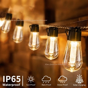 Гореща разпродажба на Amazon Соларна крушка с капка вода Светлинна верига за външен двор Трансгранична гореща разпродажба