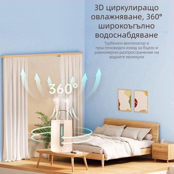 Овлажнител за спалня, малък настолен овлажнител за дома, голям спрей, голям капацитет, безшумен овлажнител за въздух за спалня