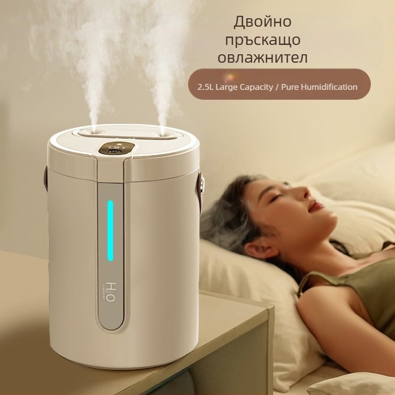 Овлажнител за спалня, малък настолен овлажнител за дома, голям спрей, голям капацитет, безшумен овлажнител за въздух за спалня