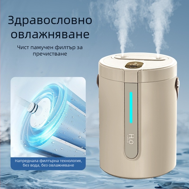 Овлажнител за спалня, малък настолен овлажнител за дома, голям спрей, голям капацитет, безшумен овлажнител за въздух за спалня