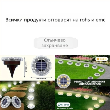 Соларни вградени светлини, външни градински светлини, двор, малък двор, водоустойчиви подови слънчеви градински светлини