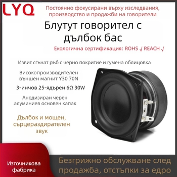 3-инчов извит гумен ръб с положителен подгъв, 25-ядрен 6 ома, 30 вата, външен магнитен субуфер, 70 магнитни Bluetooth високоговорители, производител