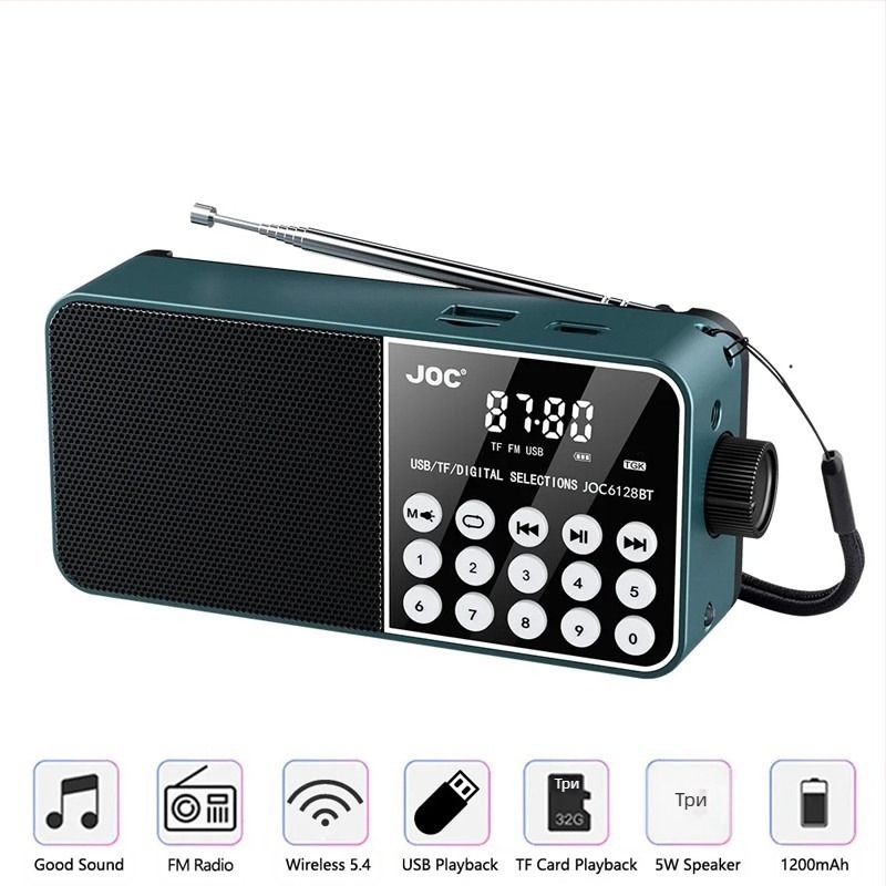 Преносимо FM Bluetooth радио с LED дигитален дисплей, поддържащо TF карта, MP3 плейър, USB/TF карта