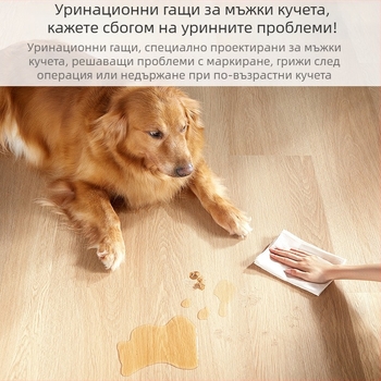 Дишаща и водоустойчива торбичка за събиране на урина за мъжки кучета, автоматично бельо за събиране на урина за мъжки кучета, регулируемо бельо за домашни любимци с еластична лента