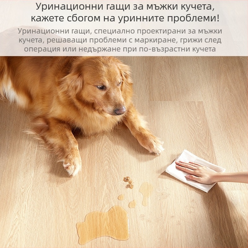 Дишаща и водоустойчива торбичка за събиране на урина за мъжки кучета, автоматично бельо за събиране на урина за мъжки кучета, регулируемо бельо за домашни любимци с еластична лента