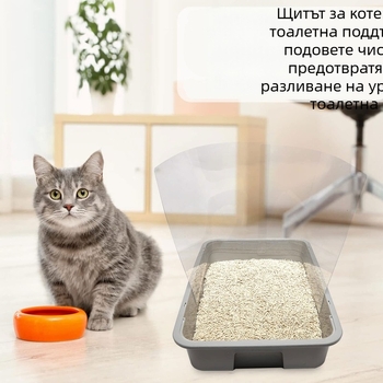 Трансграничен на склад удебелен 3-частичен капак за котешка тоалетна против пръски от котешка урина, преграда за леген за котешка тоалетна, капак за пръски от котешки боклук