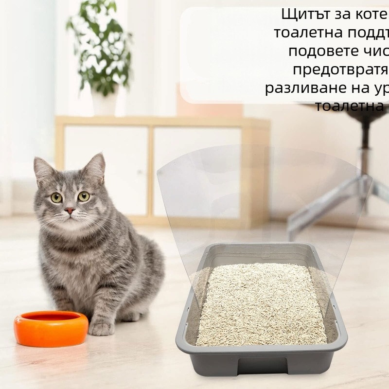 Трансграничен на склад удебелен 3-частичен капак за котешка тоалетна против пръски от котешка урина, преграда за леген за котешка тоалетна, капак за пръски от котешки боклук